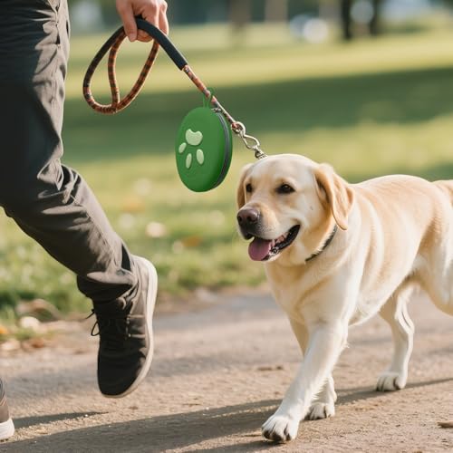 Collapsible Dog Bowls, 2-in-1 Travel Double Bowl Water Food Feeder Portable Pet Traveling Camping & Walking 25oz (Green) - color: Green
