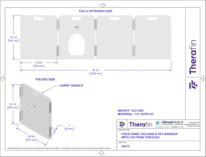 Pet Barrier (4-Panel (Cat Pass Through)) - size: 4-Panel (Cat Pass Through)