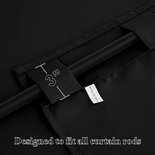 RYB HOME Small Window Curtains - Blackout Insualting Privacy Curtains for Kids Bedroom Kitchen Bathroom Basement Cafe Cabinet Tiers Drapes, 34 Width x 30 Length, 2 Panels, Black - color: Black, size: 34"W x 30"L (Pack of 2)