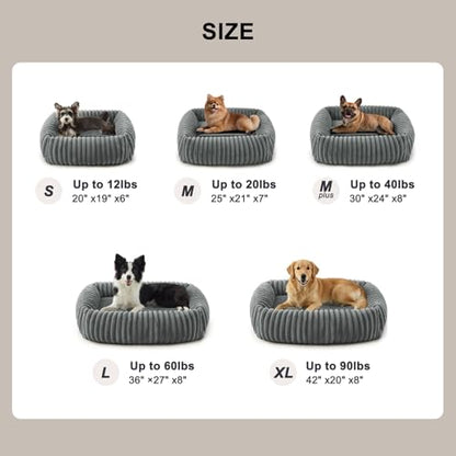 FURTIME Dog Beds Large Sized Dog, Washable Orthopedic Pet Bed with Removable Cover, Rectangle Soft Calming Sleeping Puppy Bed Durable Pet Cuddler with Anti-Slip Bottom, Grey, L(36"x27"x8") - color: Grey, size: L(36"x27"x8")