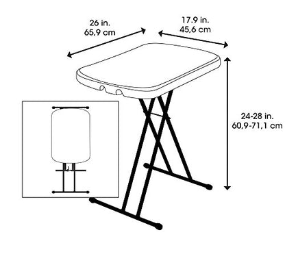 LIFETIME 80251 Adjustable Folding Laptop Table TV Tray, 26 Inch, White Granite - color: White Granite, size: 26 Inch