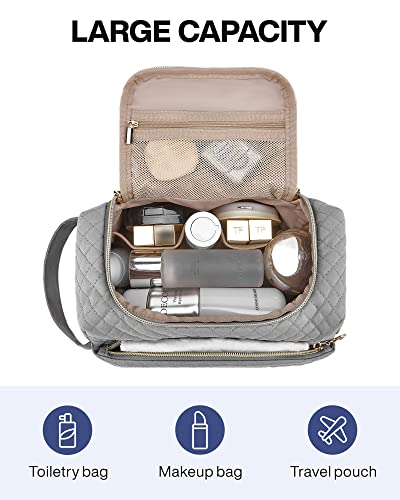BAGSMART Toiletry Bag for women Travel Toiletry Bag with Large Opening,Travel Essential,Travel Bag for Toiletries Accessories,Black