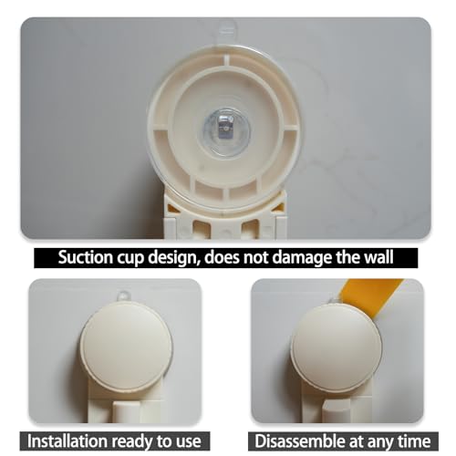Towel Rack Suction Cup Clothes Drying Rack - Foldable Wall-Mounted Laundry Hanger for Bathroom, Balcony, Kitchen - Space-Saving, No Drilling, Sturdy（White