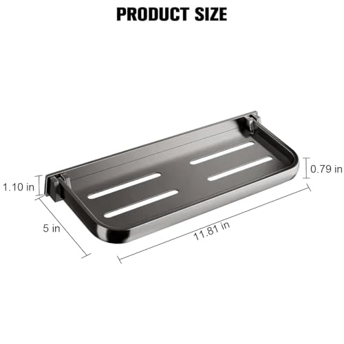Zpana RV Foldable Shelf, 90 Degree Adjustable Aluminum Wall Mounted Folding RV Shelves, Compact Space Saving Camper Trailer Interior Organizer Accessories, Universal for Motorhomes