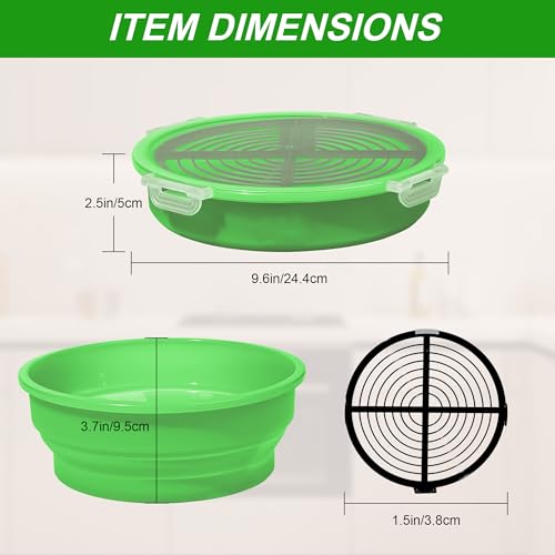 FJNATINH Collapsible Batter Bowl - Mess Free Better Breader Shaker Bowl with Lid Breading Shaker Container for Fried Fish, Fried Chicken, Onion Rings & More,No Leak,Easy to Store,Grass Green - color: Grass Green