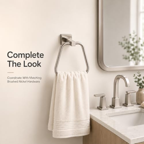 Brushed Nickel Towel Ring for Bathroom, Kitchen Bath Towel Holder Hangers Wall Mount Heavy Duty Stainless Steel - color: Brushed Nickel, size: 1 Pack