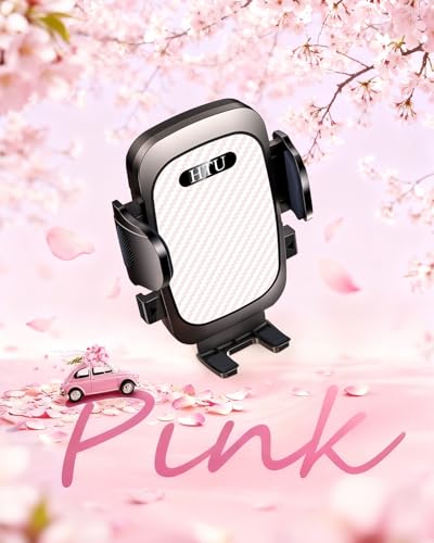 HTU 2026 Ultimate Best【True Military-Grade & Safety Cert】Car Phone Holder【Upgraded 360 Rotation & 100+LBS Strongest Suction】5-in-1 Truck Windshield Dashboard Vent Mount Stand for iPhone Android, Pink - color: Pink