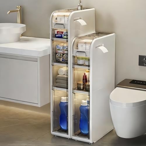 Slim Bathroom Storage Cabinet,Narrow Bathroom Storage Cabinet,Mobile and No Installation Required,Perfect for Small Space Bathroom,Living (A-3Tiers) - size: one-3Tiers