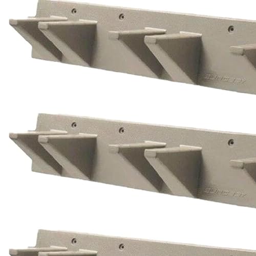 Suncast 4 Pack Wall Stud Mounted Garden Tool Hanger Organizer for Garage or Storage Space, 24 x 4.25 x 6 Inches, Holds Up to 6 Long Handled Tools