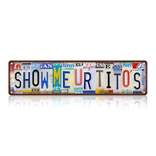 Vintage Show Me UR Titos Metal Tin Signs Street Signs | Man Cave Wall Decor 16 x 4 Inches - color: Show Me UR Tito's