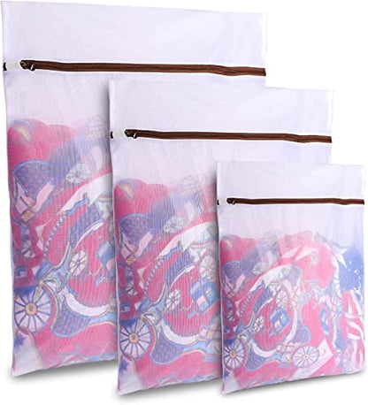 GOGOODA Mesh Laundry Bags for Delicates Durable Protective Wash Bags Travel Storage Bags for Intimates Lingerie, 3PCS (S,M,L) - size: S,M,L