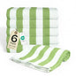Salt Earth Cotton Striped Beach Cabana Towel, 6 Pack - 30"x60" Quick Dry Towels, Pool Essentials, Travel, Gym & Bathroom Towels, Oversized Beach Vacation Essentials, Pista Green - color: Pista Green, size: Pack of 6