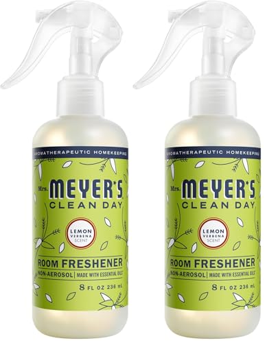 Mrs. Meyer's Air Freshener, Lemon Verbena, Spray | Non-Aerosol | Essential Oils | 8 fl. oz | Pack of 2 - size: 8 Fl Oz (Pack of 2)
