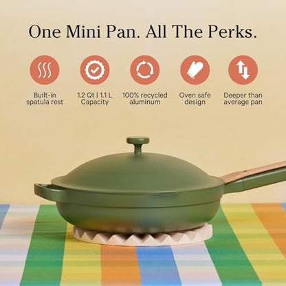 Our Place Mini Cookware Duo | 6-Piece Ceramic Cookware Set with Mini Always Pan & Mini Perfect Pot | Induction & Oven Safe up to 450°F | Nonstick, PFAS-Free Non-Toxic Cookware | Sage - color: Sage, size: Mini