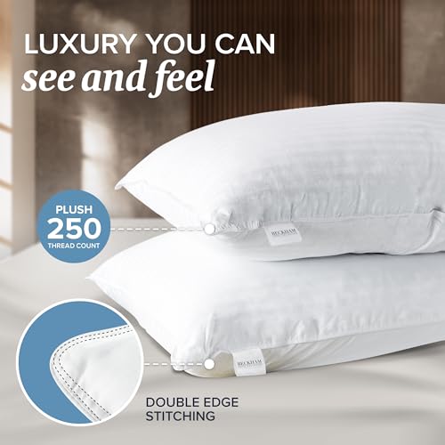Beckham Hotel Collection Shredded Memory Foam Pillow 2-Pack Queen | Adjustable Fill Cooling Bed Pillows for Side, Back & Stomach Sleepers - size: Queen (Adjustable Foam)