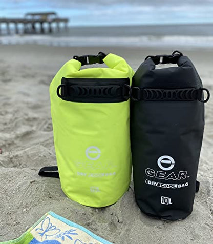 Enthusiast Gear Insulated Dry Bag Floating Cooler – 10L / 15L / 25L Roll Top, Leak Proof, Waterproof, Collapsible, with Padded Shoulder Strap - Perfect for Kayaking Fishing Beach - color: Black, size: 10 Liter