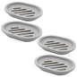 Topsky 4pcs Soap Dish with Drain, Soap Holder, Soap Saver, Easy Cleaning, Dry, Stop Mushy Soap (Grey) - color: Grey 4pcs