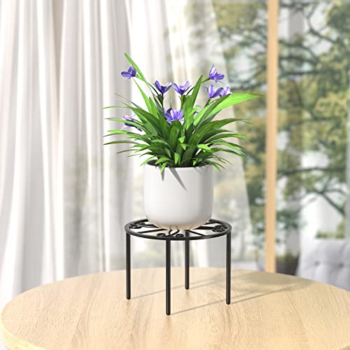 bussdis Plant Stand 1 PCS-10.2 IN Flower Pot Stand Plant Rack for Indoor and Outdoor Courtyard Gardens Black
