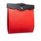 Car Leather Trash Bag Smart LED Waterproof Organizer Storage Garbage Can (Red) - color: Red
