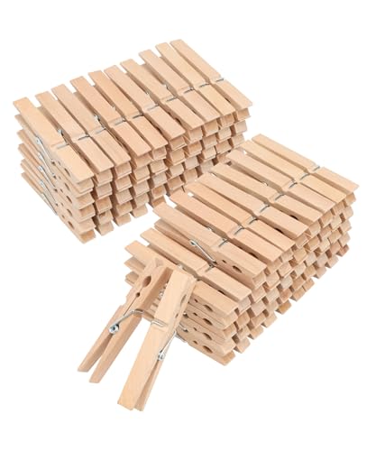 Mr. Pen- Large Wooden Clothes Pins, 4 Inch, 100 Pack | Heavy Duty Natural Wood Clips for Crafts, Classroom Projects, Hanging Photos, Chip Bags, Decoration, Rust Resistant Spring - color: Wood, size: 4 inch, 100 pcs