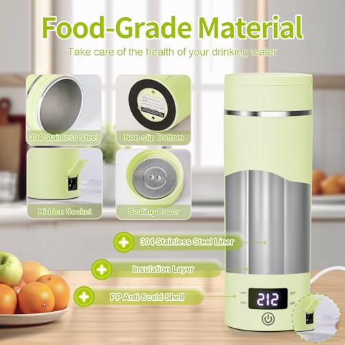 Portable Electric Kettle Travel Kettle,Small Hot Water Boiler with 4 Temperature Settings,Fast Boiling Water with Auto Shut-Off and Boil Dry Protection,BPA-Free,304 Stainless Steel 400ml