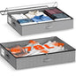 XXXL 78L Under Bed Storage, Storage Containers with Support & Clear Lid, Support Frame, Underbed Storage Bins for Clothes, Shoes, Blankets, and Toys 2 pack - size: No-wheels-78L-2pack