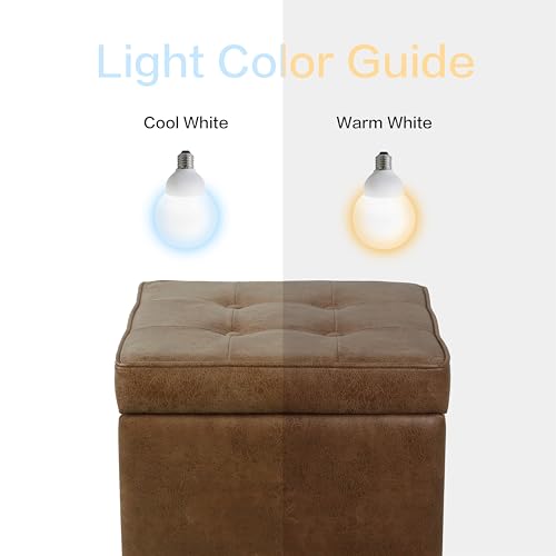 HomePop Square Tufted Storage Ottoman - Distressed Brown Faux Leather Small - color: Light Brown