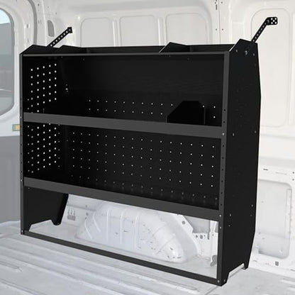 MELIPRON Steel Cargo Van Shelving Storage System Fit for NV200, Transit Connect 2014+, Chevy City Express, Promaster City with S-Shaped Hooks(52" W x 43" H x 13" D) - size: 52" W x 43" H x 13" D