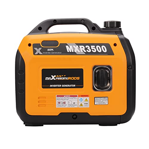 maXpeedingrods 3400 Watt Portable Inverter Generator Gas Powerd, Compact and Lightweight RV Ready Generator for Outdoor Camping, Home Backup - style: MXR3500+Gas+Recoil Start