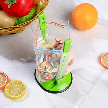 2 Pcs Baggy Rack, Freezer Bag Holder Stand, Adjustable Food Storage Holders, Plastic Food Prep Bag/Zip Lock Bag Holder Stand, for Meal Prep Bag, Kitchen Gadget - color: 2