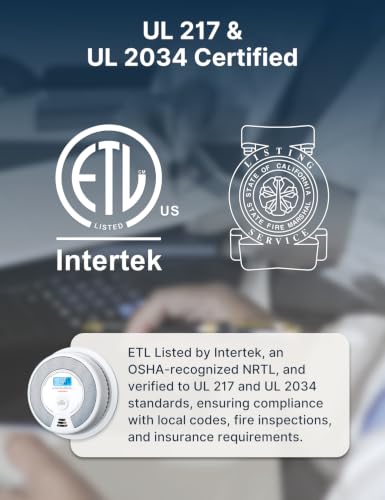 X-Sense Smoke Detector Carbon Monoxide Detector Combo, SC07, 5-Pack | 10-Year Sealed Battery (Not Hardwired), 2-in-1 Smoke & CO Detection, LCD Display, UL 217 & UL 2034 Certified - size: 5-Pack