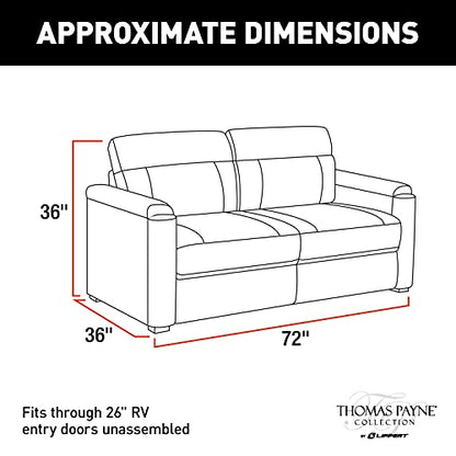 72" Tri-Fold Sofa for 5th Wheel RVs, Travel Trailers and Motorhomes - color: Grummond