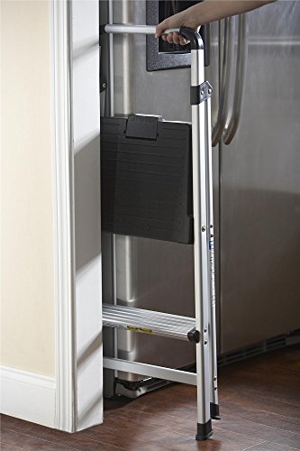 COSCO 2 Step Lite Solutions Folding Step Stool, Aluminum/Black - style: 2 Step