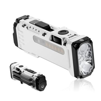 WUBEN X4 EDC Flashlight Rechargeable with RGB Light | 1500 Lumens Mini Tactical Flashlight with Clip, Small Handheld Flashlight for Camping,Emergency,Night Reading&Night Walks Ecl - color: White