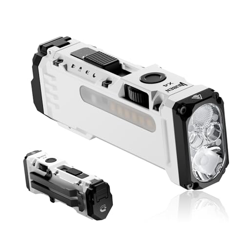 WUBEN X4 EDC Flashlight Rechargeable with RGB Light | 1500 Lumens Mini Tactical Flashlight with Clip, Small Handheld Flashlight for Camping,Emergency,Night Reading&Night Walks Ecl - color: White