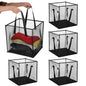 4 Pcs Pop Up Laundry Baskets - Mesh Collapsibles Laundry Hampers Storage with Handle - Foldable for Washing Storage, Great for The Kids Room, College Dorm, Travel Organizer (Black)