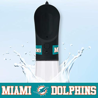 Pets First Dog Water Bottle. NFL Miami Dolphins PET Water Bottle. Best Cat Water Bottle. Water Fountain Dispenser for Dogs & Cats., Black, 13.5oz (DOL-3344) - color: Miami Dolphins