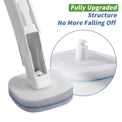 oshang Disposable Toilet Brush 2 Pack- Toilet Bowl Cleaner, Toilet Cleaning Supplies, Toilet Brush with Holder, 28 Refills for Deep Cleaning and Hygienic Bathroom Maintenance - size: 2 Brush+28 Refills