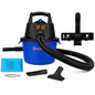 Koblenz Wet Dry Vacuum Cleaner, 2.5 Gallon 2.5 PHP, 60 CFM, 10 ft Reach, TWIST-N-LOCK Hose, Wall Mount, Small Shop Vac, Portable Shop Vac for Home Car Garage, Accessories Included, Blue/Black, WD-2.5L - size: 2.5 Gallon 2.5 HP