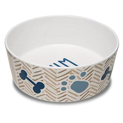 Loving Pets Dolce Moderno Dog Bowl – Modern Melamine Dog Food Bowl & Dog Water Bowl – Durable, Non-Slip Pet Dish for Small & Medium Dogs – Dishwasher Safe Dog Bowl (Small, 16 oz) - color: Yum Chevron, size: Small
