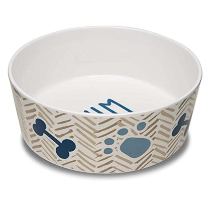 Loving Pets Dolce Moderno Dog Bowl – Modern Melamine Dog Food Bowl & Dog Water Bowl – Durable, Non-Slip Pet Dish for Small & Medium Dogs – Dishwasher Safe Dog Bowl (Small, 16 oz) - color: Yum Chevron, size: Small