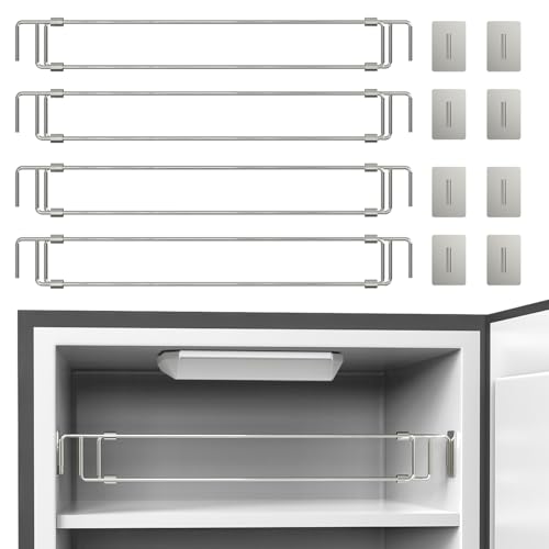 RV Adjustable Refrigerator Tension Rods Bars 12.5-22.3" | Essential RV Camper Fridge & Cabinet Accessories, Travel Trailer Tension Rods, Stainless Steel (4 Pack) - style: 4 Pack