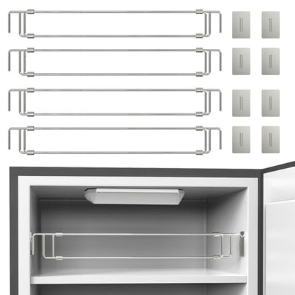 RV Adjustable Refrigerator Tension Rods Bars 12.5-22.3" | Essential RV Camper Fridge & Cabinet Accessories, Travel Trailer Tension Rods, Stainless Steel (4 Pack) - style: 4 Pack