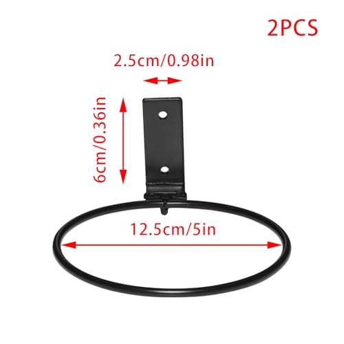 2 Pack Wall Mounted Plant Holder,Plant Pot Holder,Hanger Heavy Duty Flower Pot Ring for Outside,Foldable Wall Plant Holder,5 Inch(Black) - color: Foldable, size: 5inch，2pcs