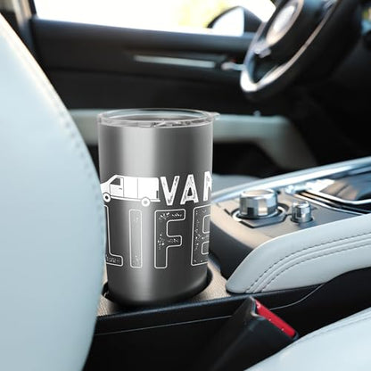 Vanning Vanlife Van Life Stainless Steel Insulated Tumbler - color: Brushed Steel