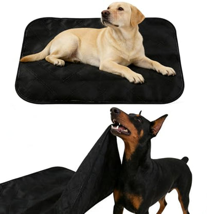 Chew Proof Dog Crate Pad, Indestructible Dog Bed with Military-Grade Tear Resistant Fabric, Waterproof Reversible Kennel Mat, Portable Pet Bed for Travel & Car Seat, Machine Washable(23x17 in)