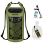 Piscifun Dry Bag, Waterproof Floating Backpack 10L/20L/30L/40L with Waterproof Phone Case for Boating, Kayaking, Fishing - color: Army Green, style: 10l