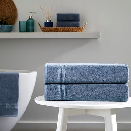 Ozdilek 2-Piece Bath Towels, 27x54 100% Turkish Cotton, Luxury Quick Dry, Extra Large, Fade-Resistant, Eco-Friendly, Spa Towel, Comfortable (Ocean Blue) - color: Ocean Blue