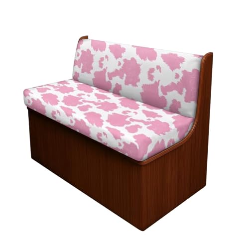 Pink RV Dinette Cushion Covers Cow Print Stretch Camper Cushion Cover Booth Seats Replacement RV Cushion Covers Washable Sofa Furniture Protector - color: Pink Cow Print