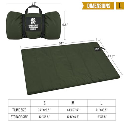 ONETIGRIS Large Dog Bed Washable Matteress Anti Slip Cushion for Pets Sleeping, 3.6ft by 2.2ft Water-Resistant Pet Bed for Indoor Outdoor(Green,L) - size: Large